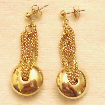 #ad Avon Art Deco Pierced Earrings Modern Bold Gold Plated Nickel Free VTG Dangles $17.95