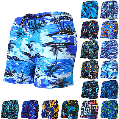 #ad Men#x27;s Summer Surfing Plus Size Printed Beach Shorts Leisure Simple Board Shorts $11.59