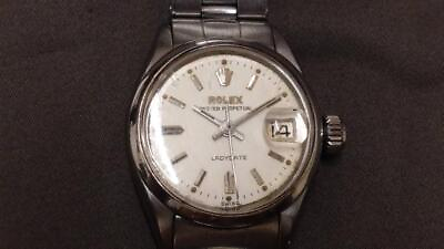 #ad ROLEX OYSTER PERPETUAL Ref.6516 LADYDATE Extension White Round Dial Date Auth $1297.58