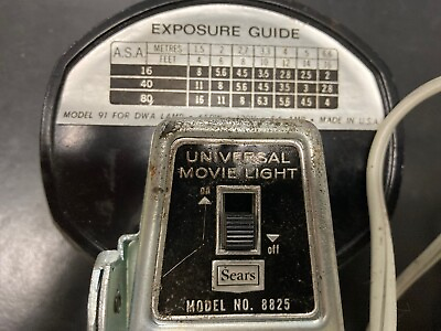 #ad Vintage Sears Universal Movie Light Model 8825 w Bracket 650w $9.95