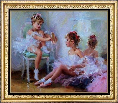 #ad Hand painted Oil Painting art impressionism ballet Small girl on canvas 24quot;X30quot; $529.20