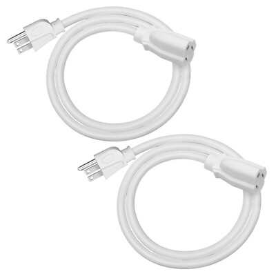 #ad DEWENWILS 2 Pack 3 ft Extension Cord Power Cable 16 AWG SJTW Weatherproof $11.89