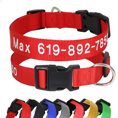 #ad #ad Embroidered Personalized Dog Collar Custom Name Number Nylon Adjustable S XL $9.49
