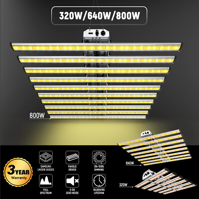 #ad 800W 640W 8 10 Bar LED Grow Light Full Spectrum for Indoor Plants Veg Bloom IR $439.58