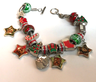 #ad Willabee amp; Ward Yorkie Dog Lover Charm Bracelet December Christmas “Mint” 8” $25.00