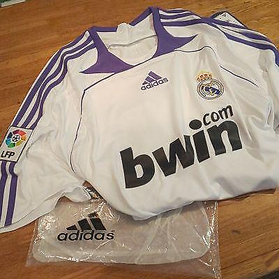 #ad Vintage Real Madrid 07 08 Home Size L adidas Soccer Jersey Official $178.20