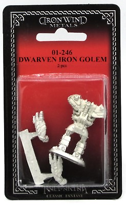 #ad Ral Partha 01 246 Dwarven Iron Golem Monsters Dwarf Guardian Metal Construct $13.50