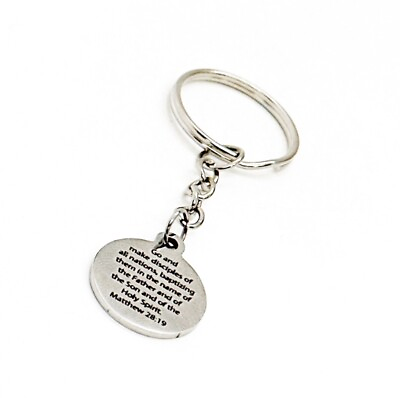 #ad Go Make Disciples Of All Nations Charm Keychain Matthew 28 19 In The Name $9.95