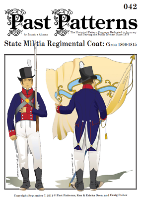 #ad Past Patterns 0042 Early 1800s State Militia Coat Pattern for Chest 50quot; 56quot; $37.00