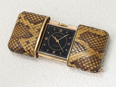 #ad Movado Ermeto Leather Travel Pocket Watch Purse Watch Vintage $1319.99