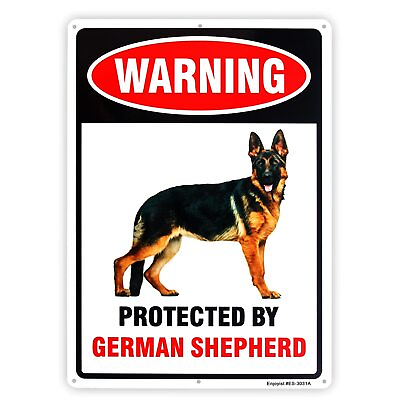 #ad Protected by German Shepherd Sign，Beware of Dog Sign 14quot;x 10quot; .04quot; Aluminum ... $18.39