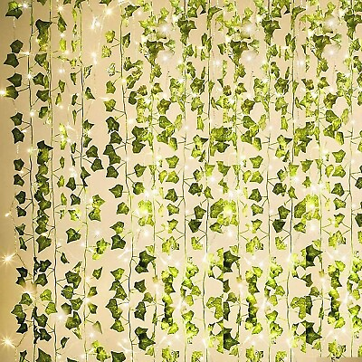#ad KASZOO 84Ft 12 Pack Artificial Ivy Garland Fake Plants Vine Hanging Garland ... $8.99