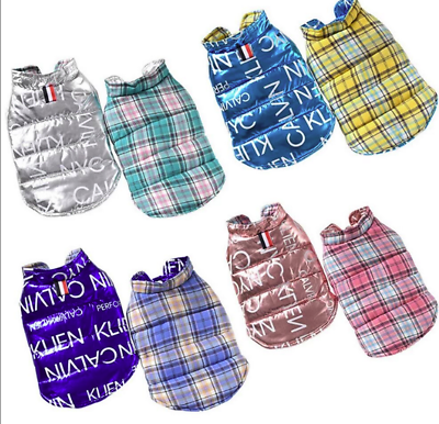 Metallic Double Sided Warm Winter Coat Pet Dog Clothing Small to Huge Dogs AU $49.99