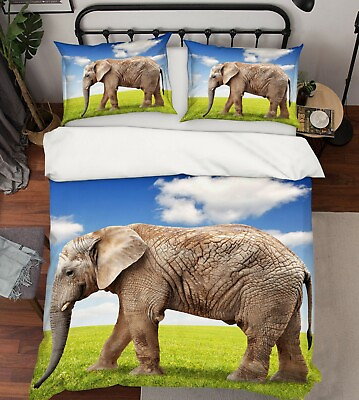 #ad 3D Elephant O794 Animal Bed Pillowcases Quilt Duvet Cover Set Queen King Fay AU $146.99