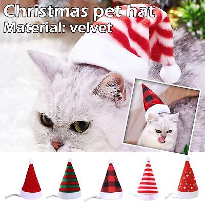 Pet Cat Dog Christmas Hat Cap Puppy Dog Accessories Dogs Hat. For Small S6Q1 $1.68