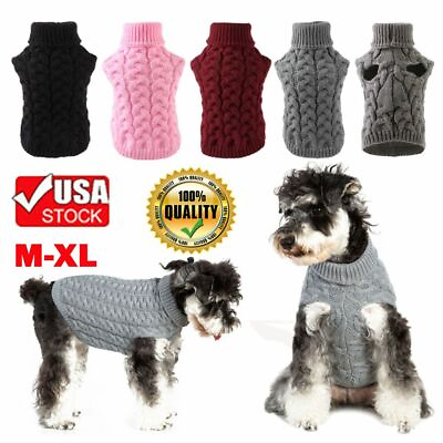 #ad Pet Dog Warm Jumper Knit Sweater Clothes Puppy Cat Knitwear Costume Coat Apparel $8.27