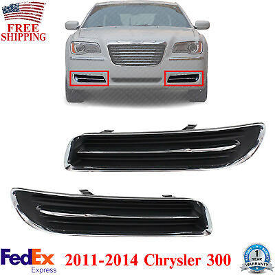 Front Fog Light Cover Left amp; Right Side Plastic For 2011 2014 Chrysler 300 $45.36