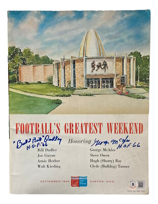 #ad Bill Dudley George McAfee Signed 1966 Pro Football Hall of Fame Program HOF BAS $99.99