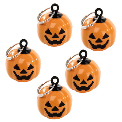 #ad 5Pcs Halloween Pumpkin Pendant Pet Ring Charm Pumpkin Pet Collar $11.20