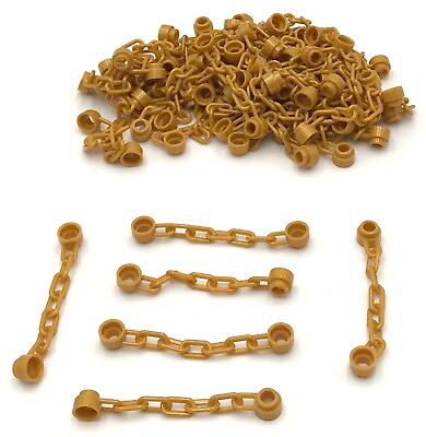 #ad Lego 50 New Pearl Gold Chain 5 Links Castle Chainlink Pieces $9.99