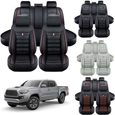 #ad For Toyota Tacoma Car Seat Cover Full Set Leather 5 Seats Front Rear Protector $89.90