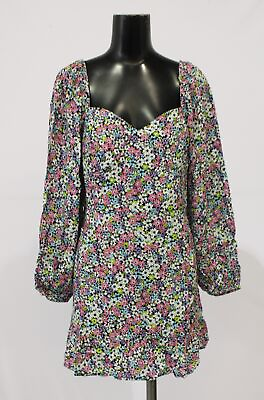 #ad Miss Selfridge Petite Corset Ruffle Mini Dress NC3 Ditsy Print Size UK 14 US10 $13.19