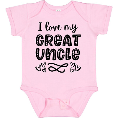 #ad Inktastic I Love My Great Uncle With Hearts Baby Bodysuit Family Grand New Kids $18.99