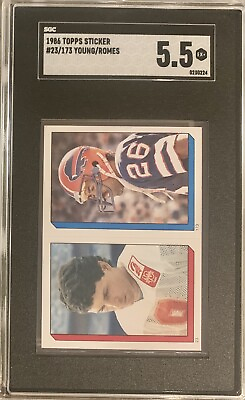 #ad 1986 Topps Album Stickers Steve Young Charles Romes 173 23 SGC 5.5 Rookie RC HOF $16.19