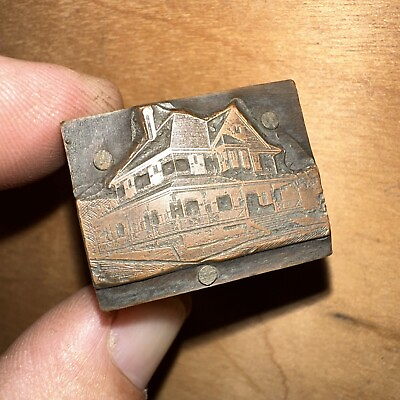 #ad Printing Block “ Beautiful House ” Copper Face Nice Details $16.00