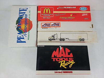 #ad Mixed Diecast Transporter Car ERTL Peach State Race Image BOX ONLY Lot Of 5 $49.97