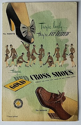#ad Cincinnati OH Ohio Gold Red Cross Shoe Co. Advertising McAlpin Co. Postcard A4 $10.43