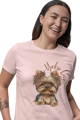 kiMaran Dog T Shirt Yorkie Love Cute Yorkshire Terrier Unisex Short Sleeve Tee $24.00