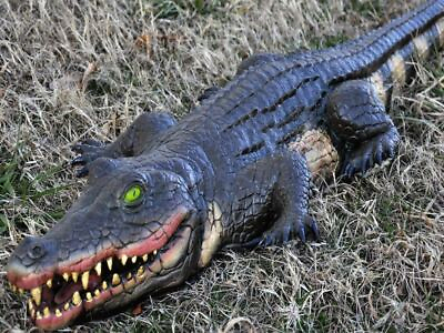 #ad 4 Ft Alligator Crocodile Yard Halloween Prop Life Size Fake Swamp Haunted House $104.99