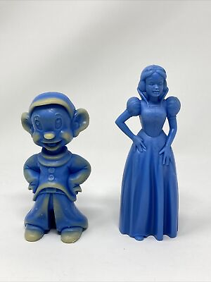 #ad Louis Marx Disney Snow White Dwarf Dopey Blue Plastic Figure Vintage 1970s USA $5.98