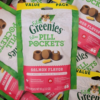 #ad Wholesale Lot Of 150 3oz Value Size Pks Salmon Greenies Feline Cat Pill Pockets $599.98