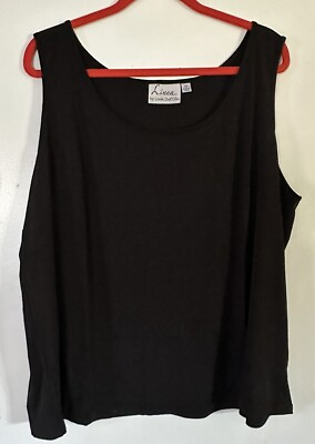 #ad Linea by Louis Dell#x27;Olio Knit Tank Black 3X NEW $21.99