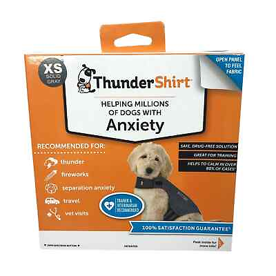 #ad NEW ThunderShirt Anxiety amp; Calming Aid for Dogs Dog Vest Size XS Gray HGXS T01 $15.45