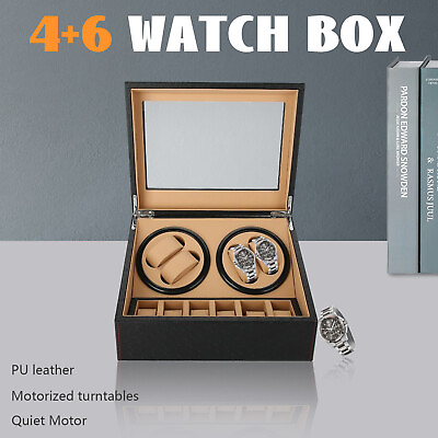 #ad Automatic Watch Winder Box Display PU Leather Storage Case 46 Rotation Box Gift $59.85