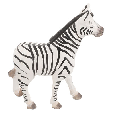#ad Wooden Zebra Statue Hand Carved African Animal Sculpture Desktop Ornament $15.19