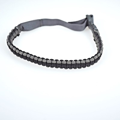 #ad Paracord Dog Collar Gray and Black Snap Buckle 20 quot; $8.55