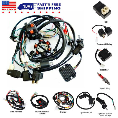#ad Wire Harness 6 Coil Stator CDI Wiring Harness for GY6 125cc 150cc ATV Taotao $37.00