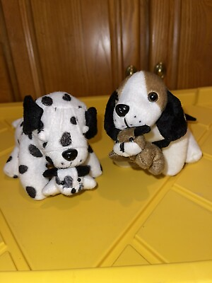 #ad Oriental Trading Company Dog with Puppy Plush Stuffed Toy Beagle Dalmatian $10.00