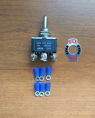 #ad BBT 3 Pos. 6 Terminal Momentary Toggle Switch w Connectors amp; Boot $13.95