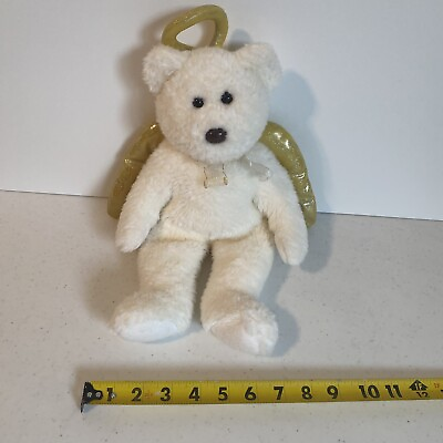 #ad Vintage TY Beanie Buddies Collection Bears W Wings Plush Stuffed Toy White 15quot; $9.74