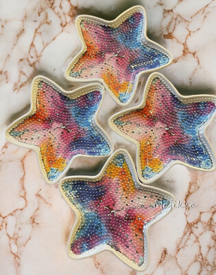 #ad Sigrid Olsen Melamine Starfish Plates 6” Appetizer Tidbit Set of 4 Beach Summer $29.50