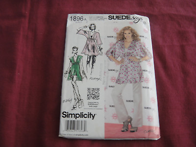 #ad Simplicity Pattern 1896 Miss Top Tunic 2012 Sz 4 26 Uncut Suede Says Flirty Edgy $10.00