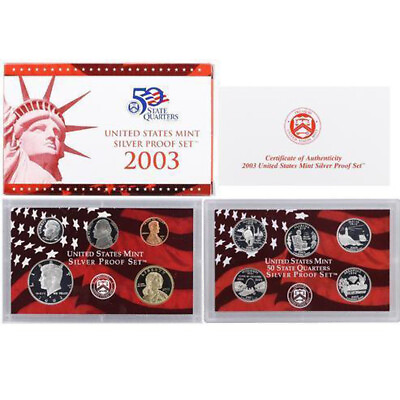 #ad 2003 U.S. Mint Silver Proof Set Set Uncirculated Free Shipping C $155.00