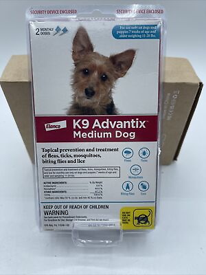 #ad Dog Flea And Tick Killer Elanco K9 Advantix Medium Dogs 11 20 LBS 2 Doses $17.60