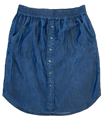 #ad NEW PRANA CHAMBRAY BUTTON FRONT DENIM SKIRT SIZE SMALL $16.99