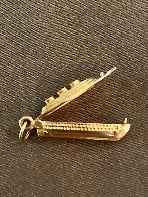 #ad 14k Gold Luxury Ship Charm Opens $300.00